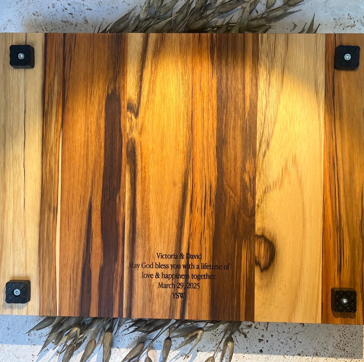 The Split Wreath Design, Signature Teak Cutting Board