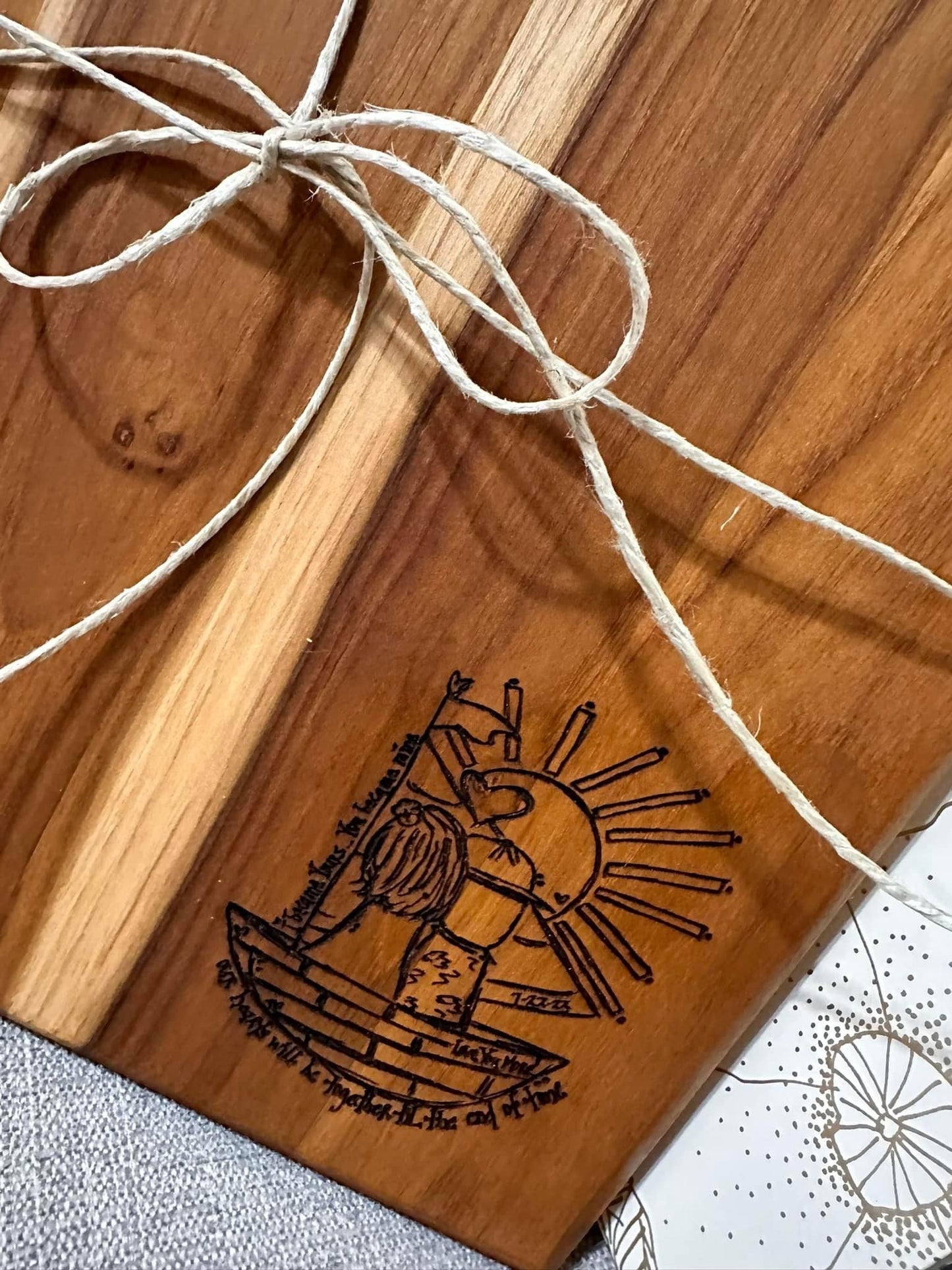 Get Your Design on our Signature Teak Cutting Board