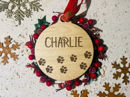 Dog Tracks Ornament
