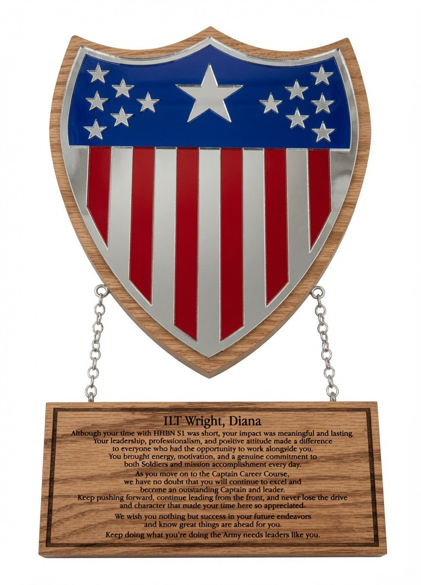 Shield plaque