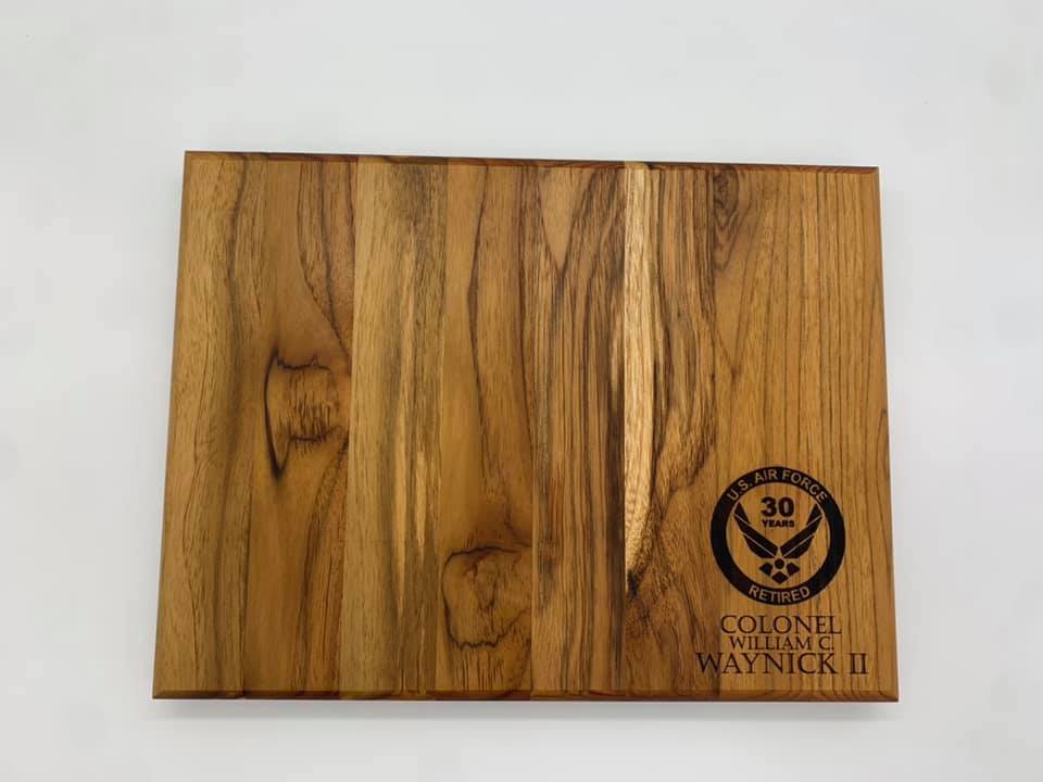 Get Your Design on our Signature Teak Cutting Board