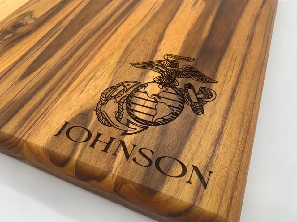 Get Your Design on our Signature Teak Cutting Board